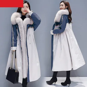 

Parka Women Winter Jacket Warm Long Coat Female Large Fur Collar Korean Womens Jackets and Coats Parkas Mujer 2020