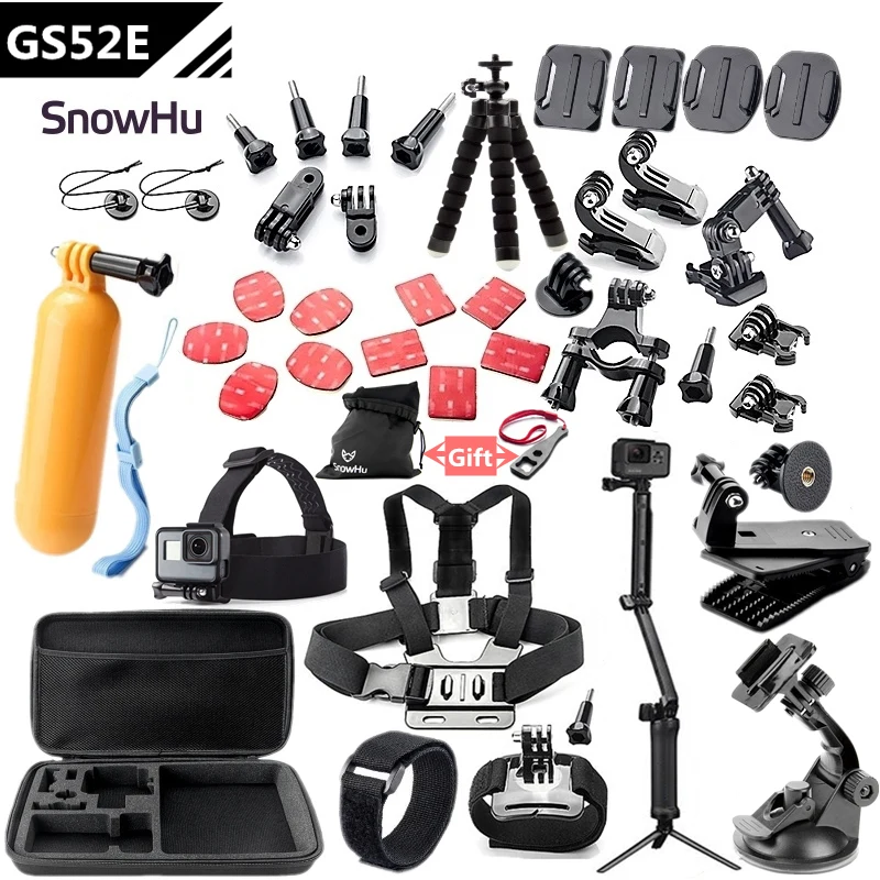 GS52E Аксессуары для экшн-камеры SnowHu для GoPro Hero 8 7 6 5 4 Black Xiaomi Yi 4K Lite SJCAM Eken H9 Go Pro крепление для sony Nikon GS52 - Цвет: GS52E