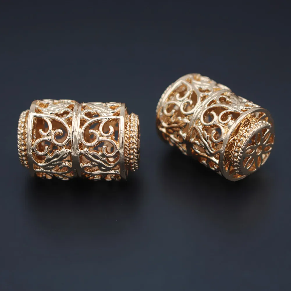 

10pcs African Beads Indian Metal Spacer Bead Hollow Flower Charms DIY Findings Accessories for Men Women Wedding Jewelry Set