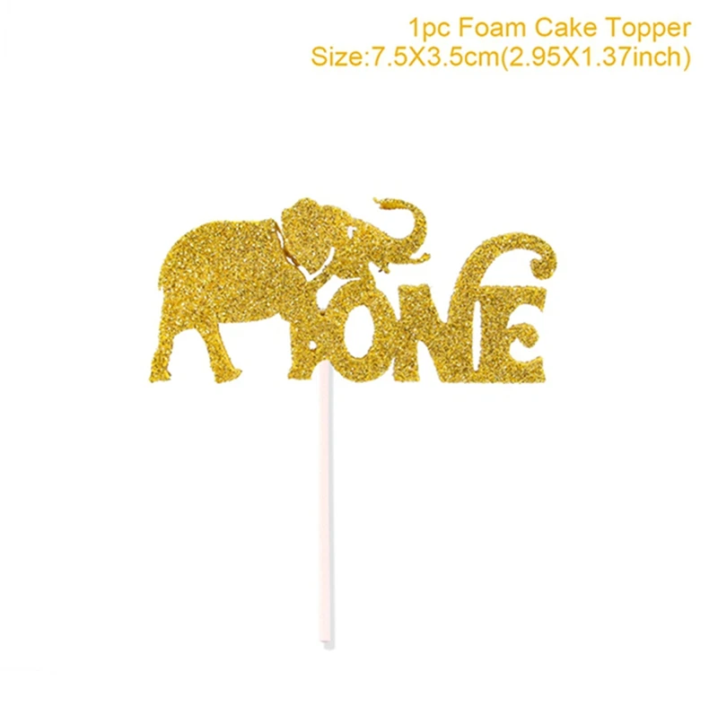 Детский баннер на день рождения «Wild One 2nd Years Happy Birthday party», тропический декор для детской вечеринки для мальчиков и девочек - Цвет: Cake Topper