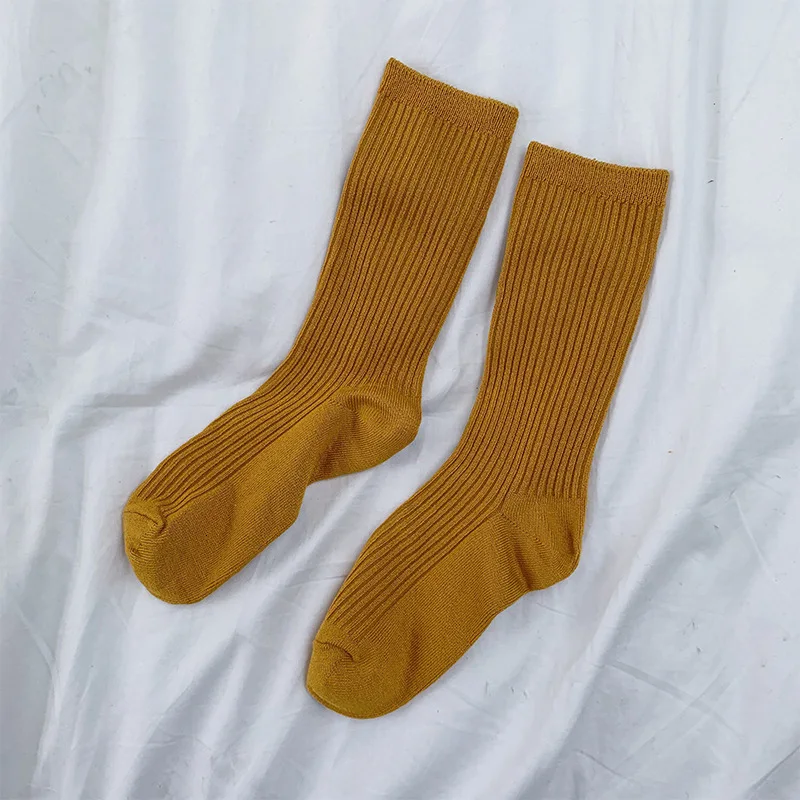 yellow SP&CITY, корейские, мерсеризованные, одноцветные носки, женские, цветные, короткие носки, лаконичные, вязаные, хлопковые, женские носки, Harajuku Meias, осенние носки - Цвет: yellow