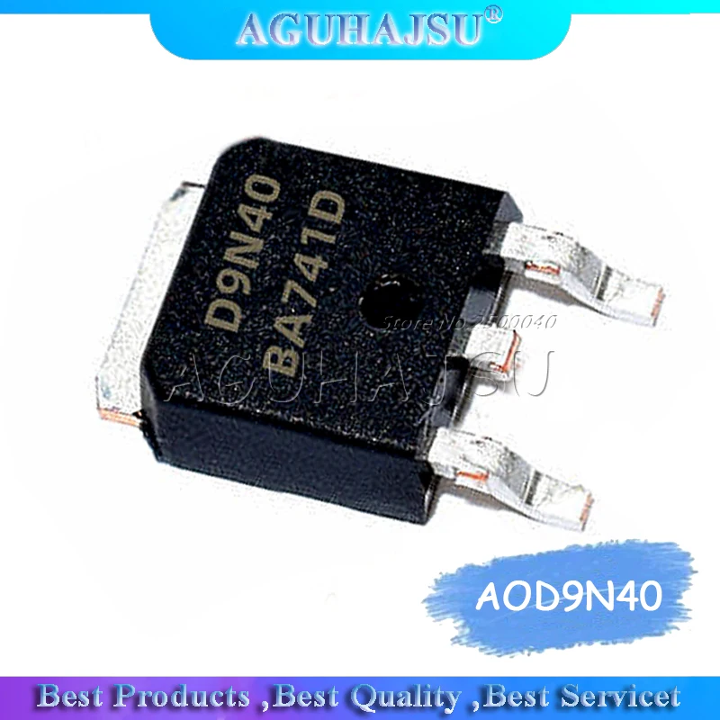 10 шт. новинка оригинал AOD9N40 TO-252 D9N40 TO252 9N40 400V 8A | Электронные компоненты и