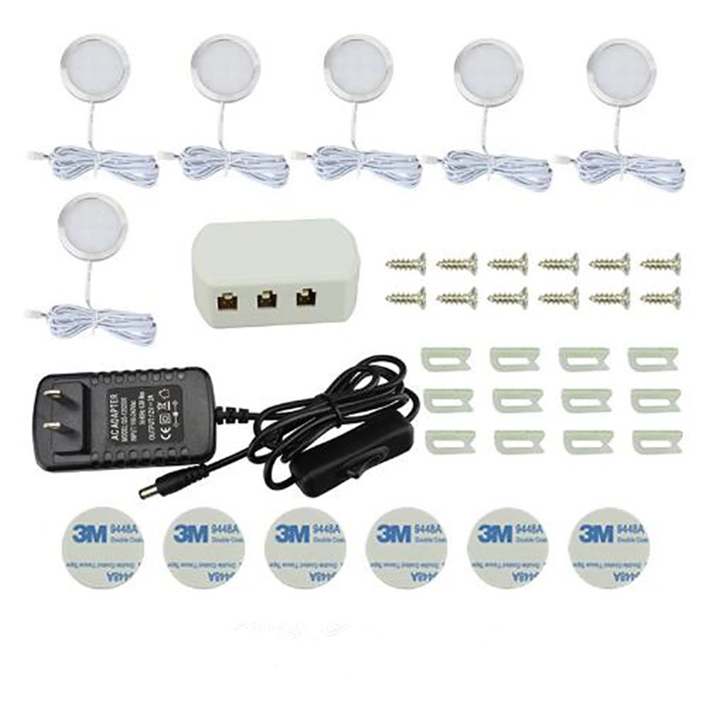 Under Cabinet Lights LED Puck Light Kitchen Round 12V Counter Shelf LED Closet Cupboard Showcase Drawer Wardrobe Indoor Lighting (3)