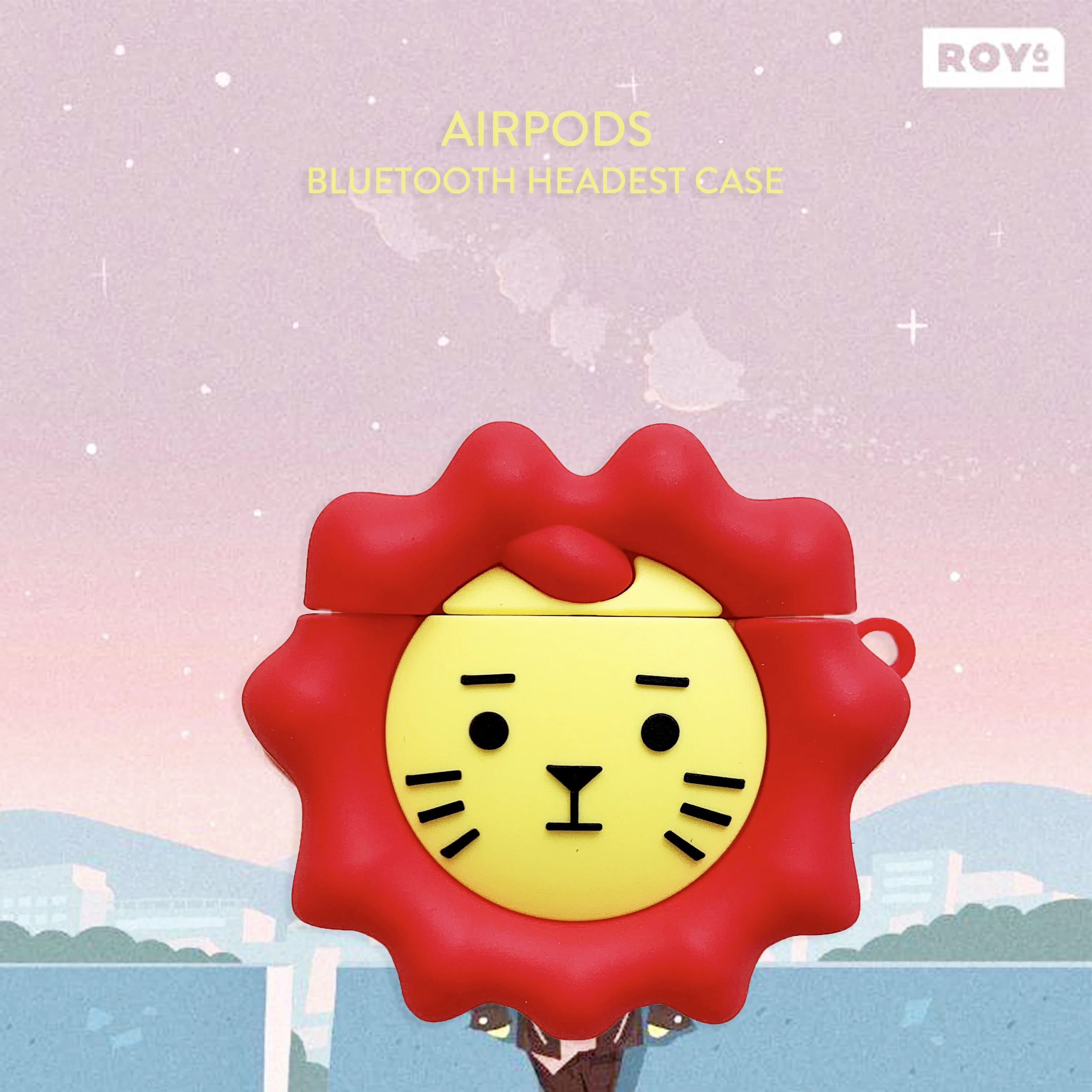 

Silicon Cover For airpods 2 Case Cartoon sun-tiger Protective Case for apple case for wireless charging box protective cover