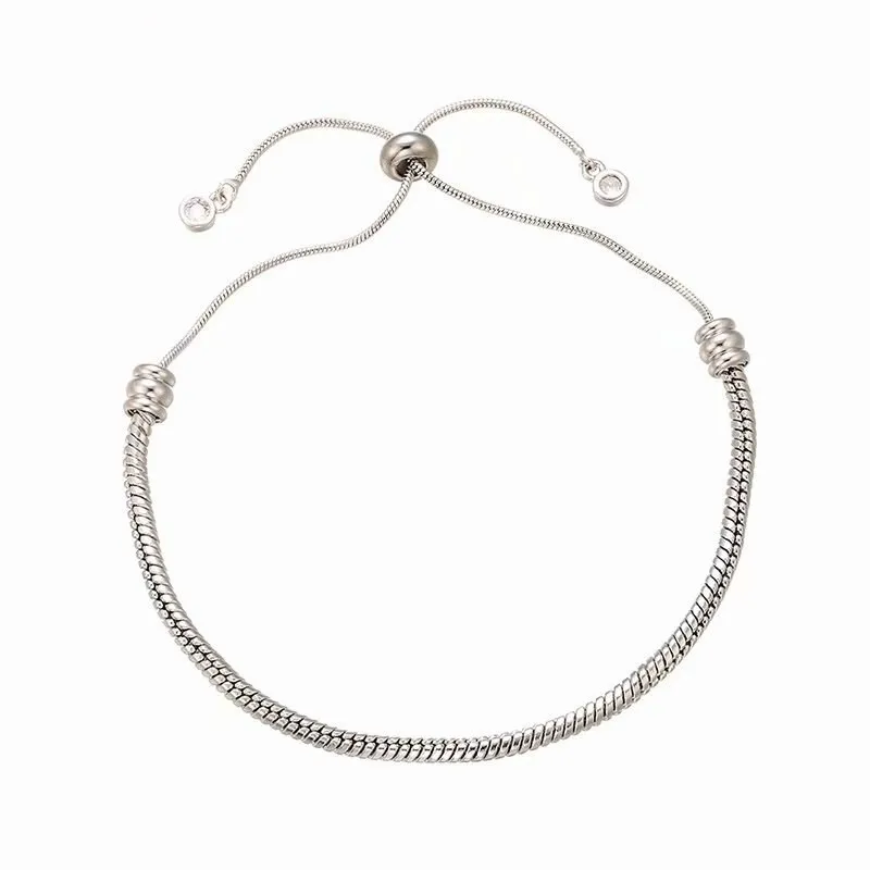 Basic slider tennis bracelet snake chain jewelry findings02