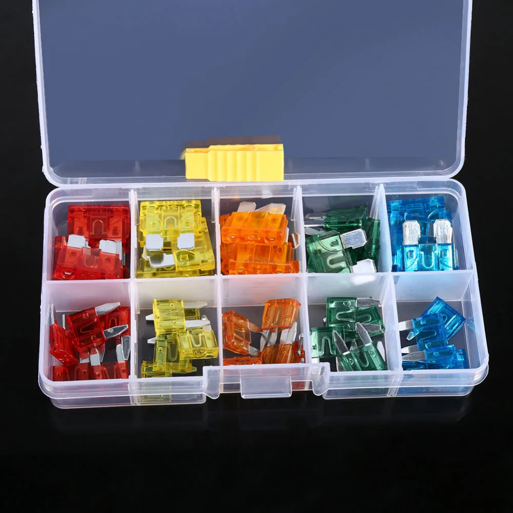 Car-Styling 50pcs Assortment 5A 10A 15A 20A 30A Car Blade With Clip Auto Standard Mini Boat Motorcycle