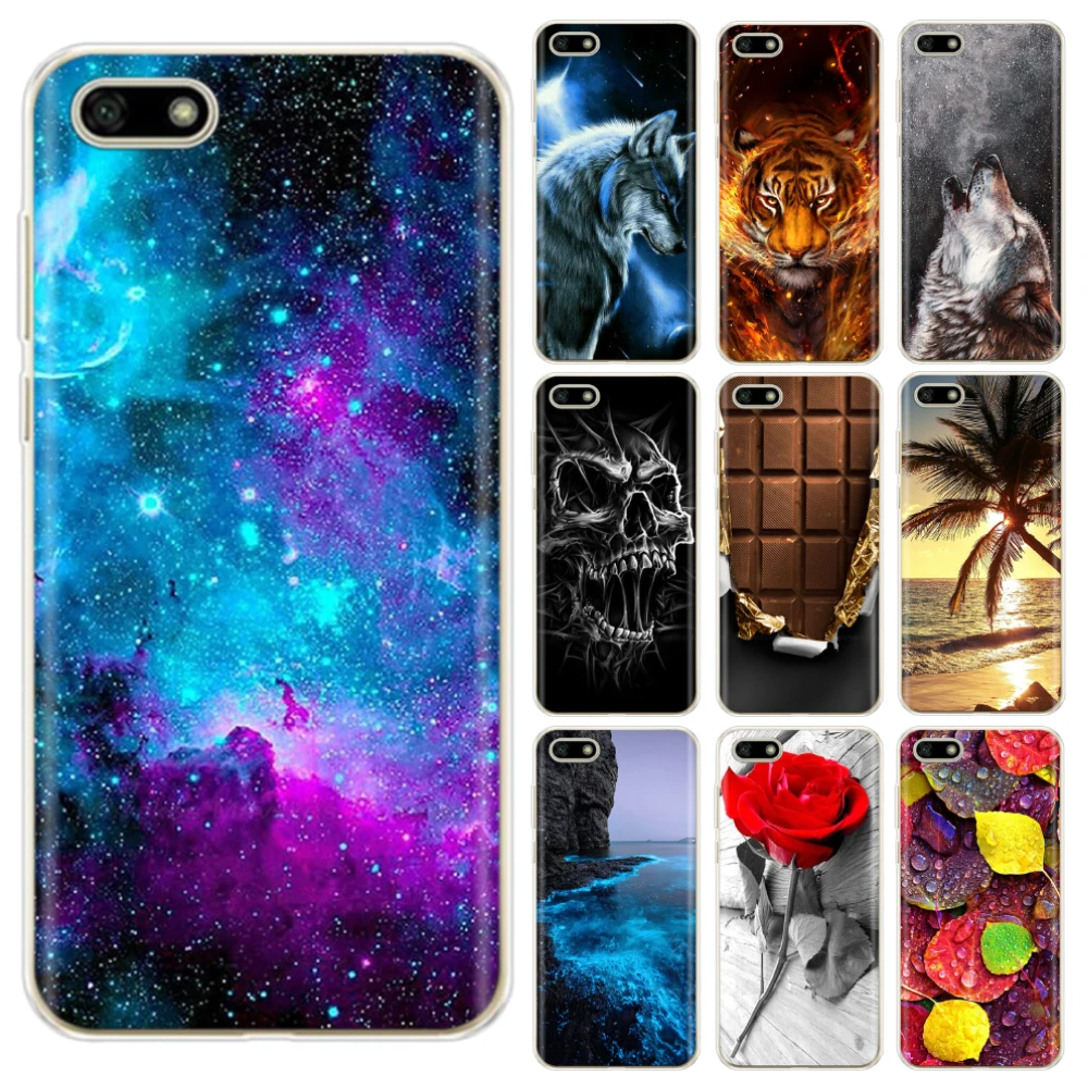 Para Huawei Y5 2018 Funda de silicona Funda trasera de TPU suave Funda de teléfono para Huawei Y5 Lite 2018 / Y5 primer 2018 de 5,45 Coque parachoques Funda