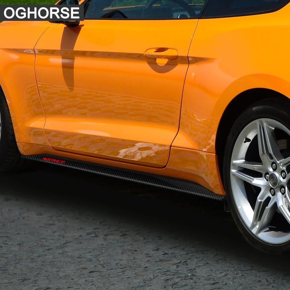 Наклейки на двери и боковые полосы 2 шт. Стайлинг Mustang GT 5D углеродная виниловая