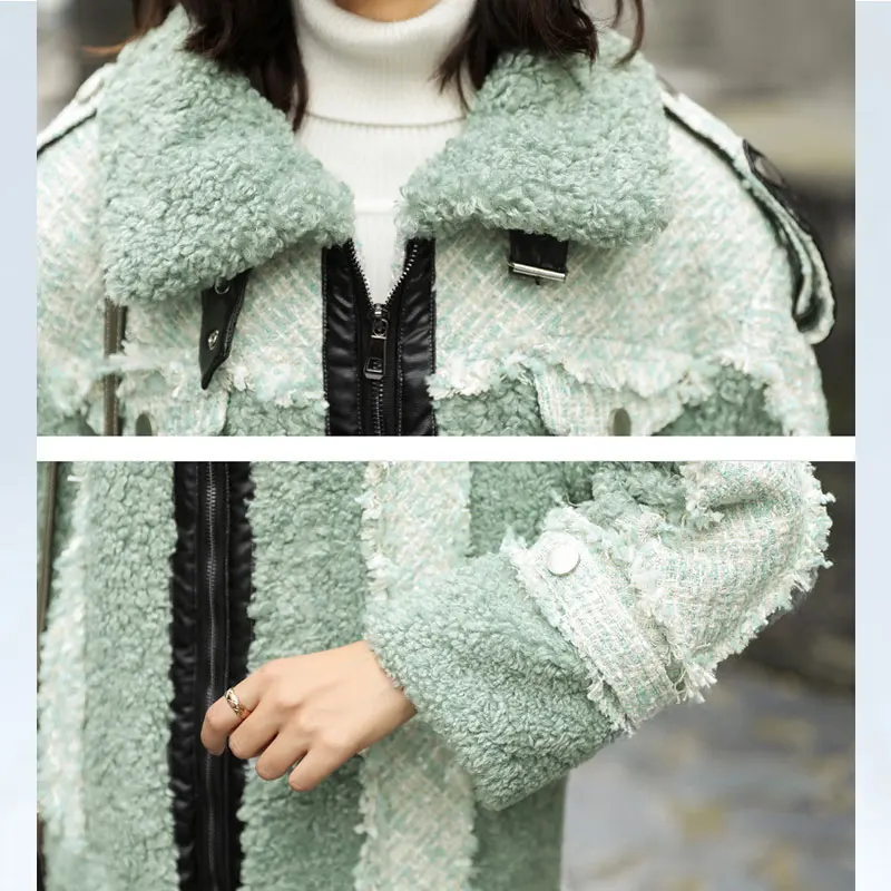 Зимняя шуба женская овечья стрижка зимнее пальто Женская шерстяная куртка для женщин одежда Abrigo Mujer короткие куртки 365