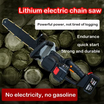 Buy 16 Inch Electric Chain Saw With 2 Battery Electric Pruning Saw Kit Durable Wear-resistant Pruning Wooden Chain Portable