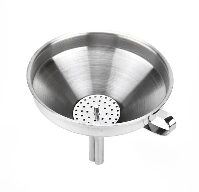 

Functional Stainless Steel Kitchen Oil Honey Funnel with Detachable Strainer / Filter for Perfume Liquid Water Tools