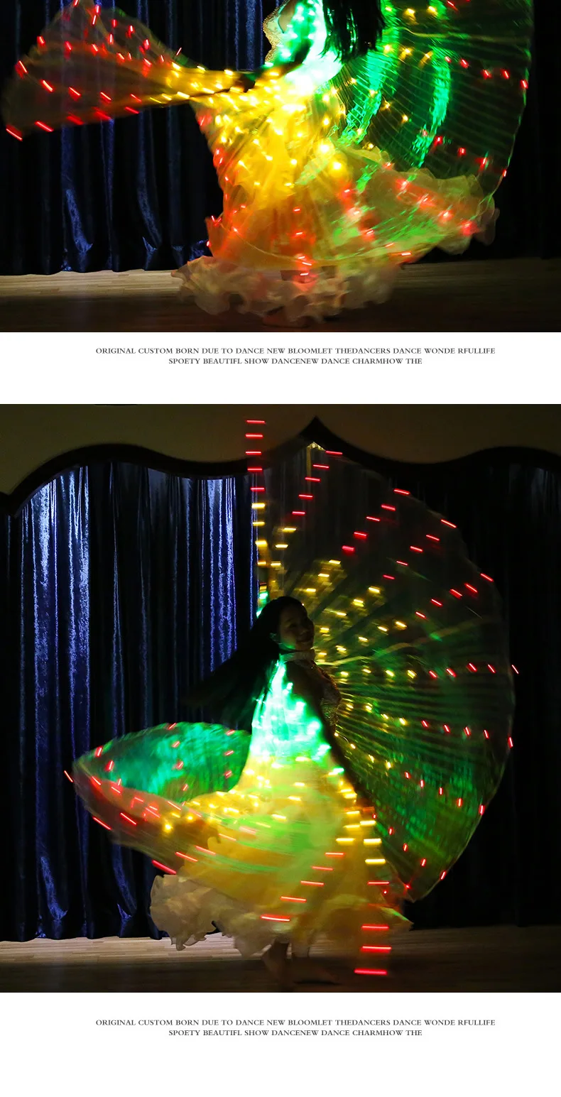 Color LED Shining Wing Dance Wing 360-Degree Large Wing Butterfly Dancing Shining Props Performance Belly Dance Wings