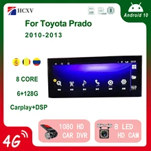 

HCXV Car Android Radio For Toyota Land Cruiser Prado 150 12.3'' 2010-2013 DSP 4G CarPlay Player GPS Navigation Tape Recorder