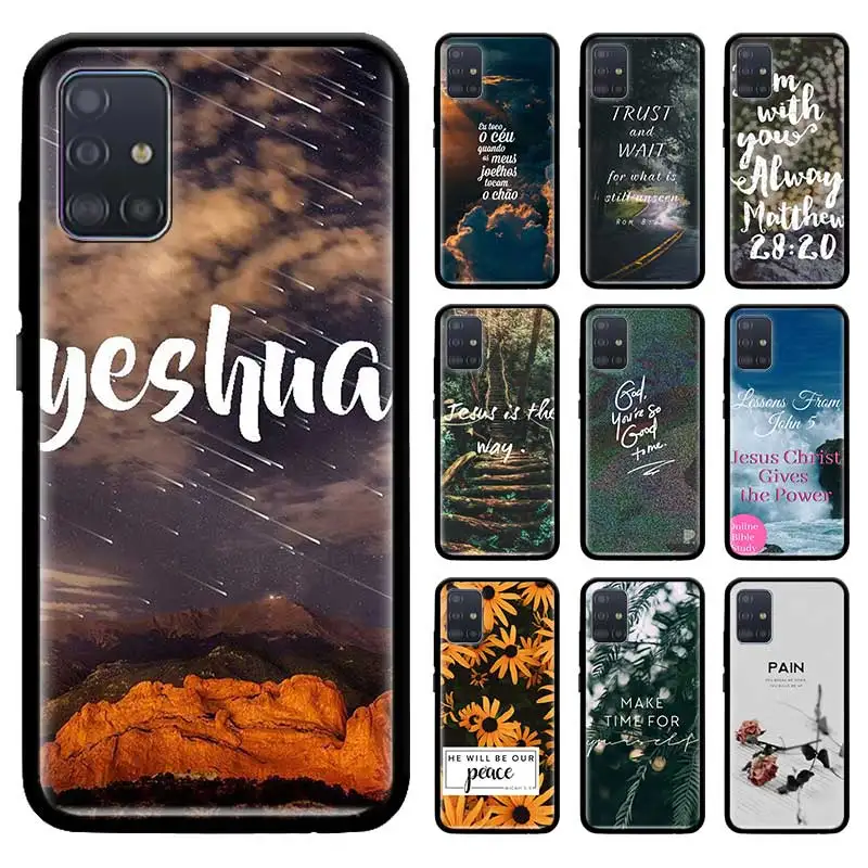 

Black Tpu Capa For Samsung Galaxy A51 A71 5G M51 M30s A41 A31 A21s A11 M31 Cases Soft Cover Bible Verse Jesus Christ Christian