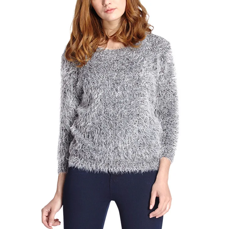 2019 Women Mohair Winter Warm Sweater White Stretch Thermal O neck Street Casual Pullover Girls Autumn Knit Basic Top Knitwear | Женская