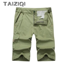 TAIZIQI мужские шорты летние брюки карго прямые обычные однотонные стиль сафари уличные брюки для мужчин 1667-1