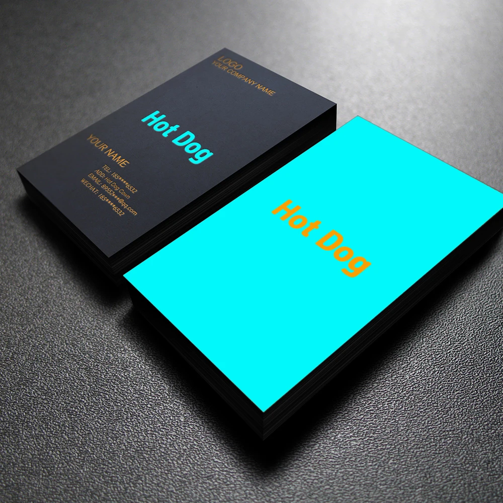 

300PCS Free Shipping Free design Custom 300gms logo printing of business card, double-sided and full-color printing
