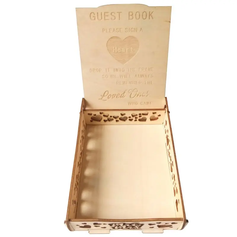 

Mr & Mrs Holder Wooden Wedding Heart Drop Box for Guest Book Message Rustic Decor Personalized Gift