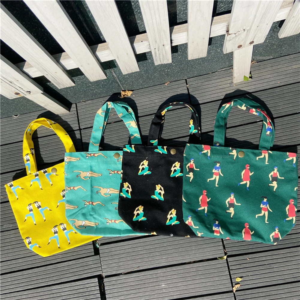 Новая однотонная Холщовая Сумка-тоут ярких цветов для детей, сумка для ланча, модная детская маленькая сумка для ланчбокса marmita infantis, Китай, mujer - Цвет: yellow print