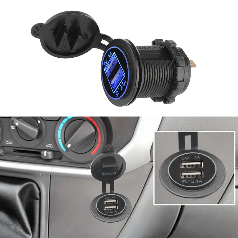 Автомобильное USB зарядное устройство 3.1A для мотоцикла Авто Грузовик ATV Лодка светодиодный светильник двойной USB разъем зарядное устройство адаптер питания розетка питания