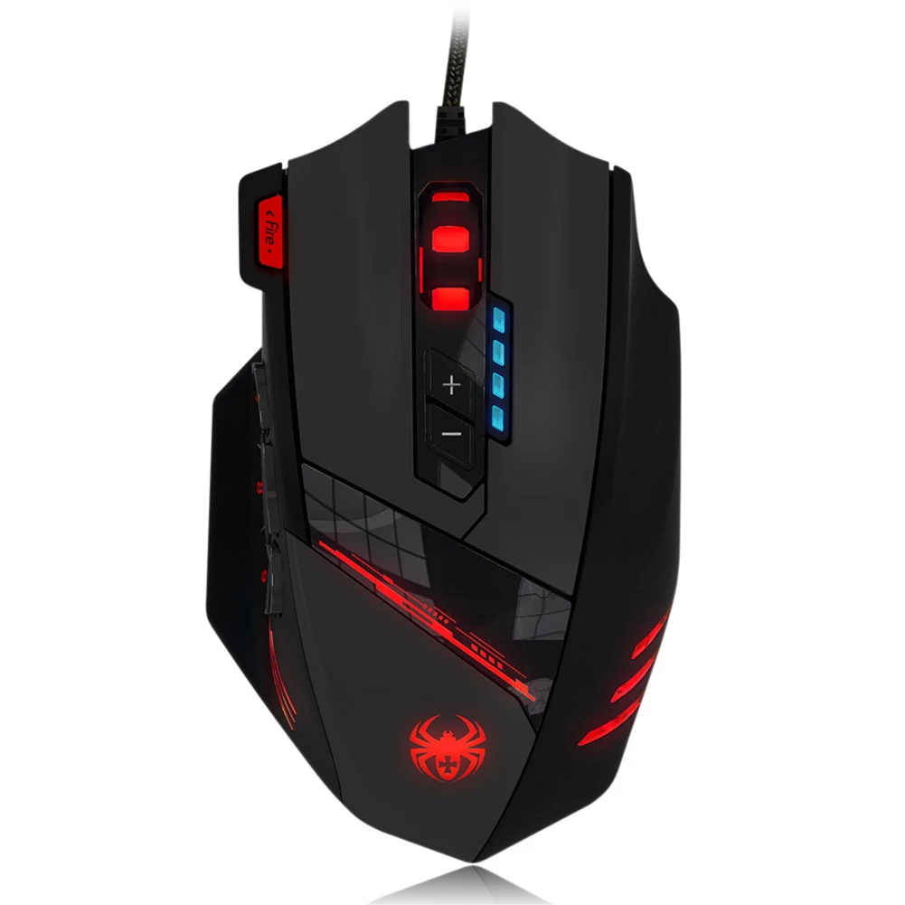 best wireless gaming mouse ZELOTES C-12 12 Programmable Buttons Optical Gaming Mouse USB Wired 4 Gears 4000DPI Adjustable Colorful Backlight Mice pc mouse