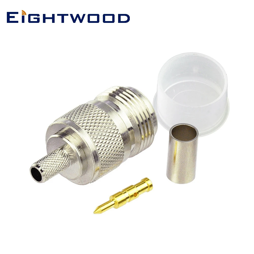 

Eightwood 5PCS RP N Jack Male RF Coaxial Connector Adapter Straight Crimp LMR-195 RG58 Cable for Antenna Satellite Systems WLAN