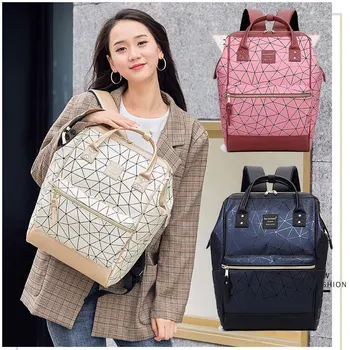 

Ladies 2020 New Fashion Lingge Backpack Large-capacity, Versatile and Versatile Outdoor Travel Backpacks Student Bag Bolsa