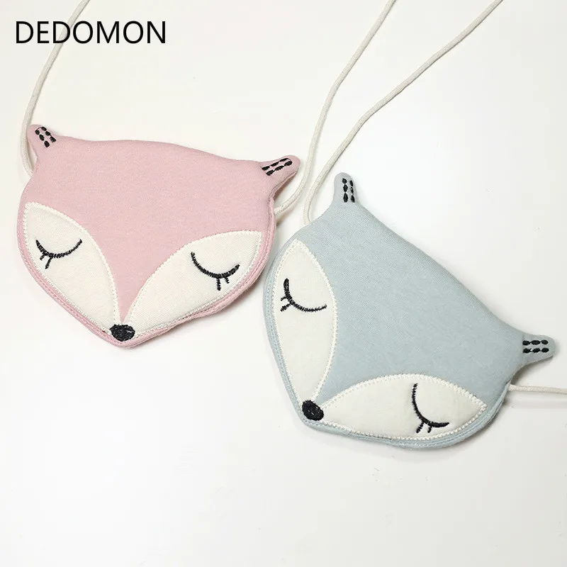

New Adorable Fox One Shoulder Diagonal Messenger Bag Coin Purse Cartoon Cloth Bag For Girl And Student Gift for Kids