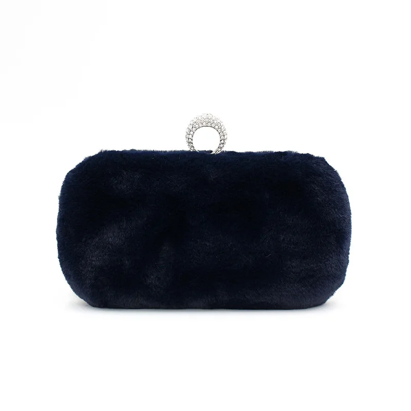 

2019 Korean-style Chain Crossbody/shoulder Bag Bag Classic Trend Clip Evening Bag Autumn And Winter New Style Plush Clutch Bag