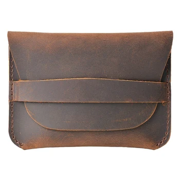 

Leather Credit ID Card Holder Vintage Business Card Holder Retro Male Coin Purses Wallets