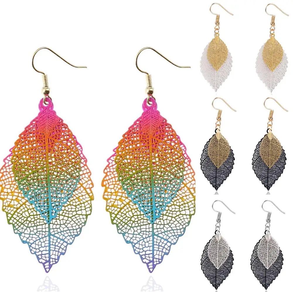 

YD&YDBZ Exquisite Women Earrings Boho Maple Leaf Openwork Drop Dangle Ear Jewelry Accessories Ear Hook Earrings Holiday Gift