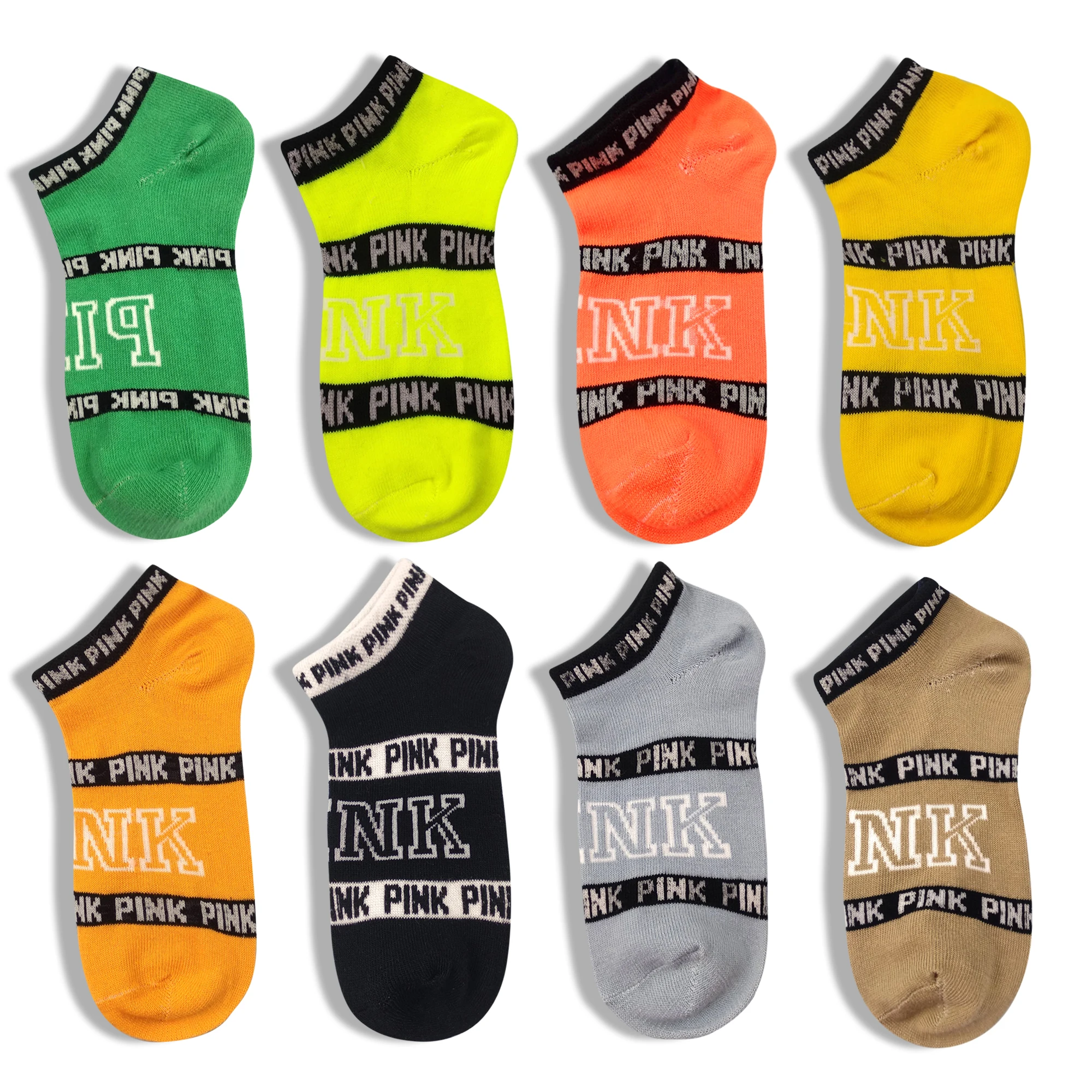 

Colorful Neon Summer Pink Motion Socks Funny letter Socks Creative Streetwear thin Boat Socks Invisible Low Cut Ankle Socks