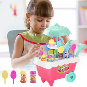 

Children Girls Pretend Play Game Toys Simple and Generous Simulation Mini Carts Ice Cream Shop Home Necessary Fun Toys