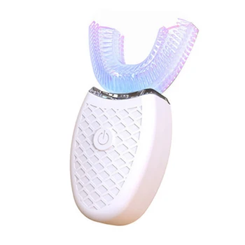 

360 Degrees Intelligent Automatic Sonic Electric Toothbrush U Type 4 Modes Tooth Brush USB Charging Tooth Whitening Blue Light