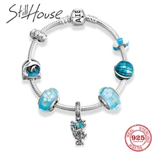 Гибкая цепочка из змеиных костей браслеты дизайн 925 пробы Серебряный подводный мир тропическая рыба кулон ювелирные изделия женские аксессуары