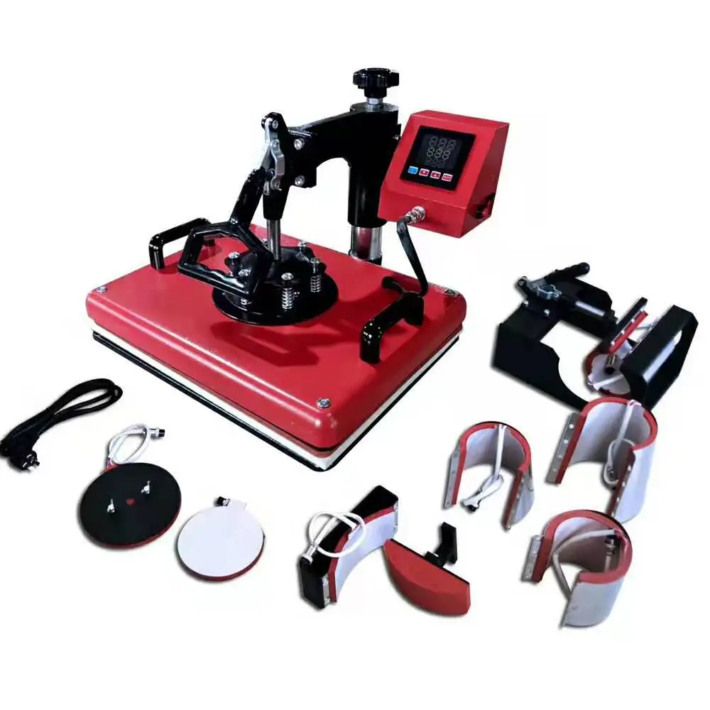 US $800.00 Multifunctional Use Tshirt Printing 8 In 1swing Away Combo Sublimation Machine