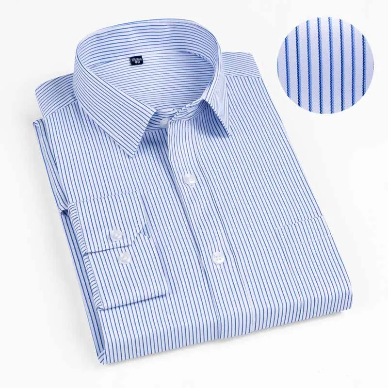 Мужская приталенная рубашка из 45% хлопка, синяя клетчатая Модная рубашка для молодых мужчин, повседневная мужская рубашка с длинным рукавом - Цвет: B38