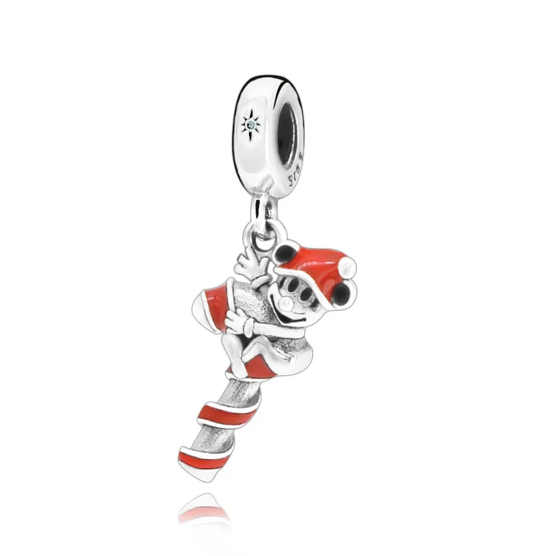 Трендовые серебряные бусины 925 пробы карамельные тростниковые Подвески подходят к оригинальным браслетам Pandora для женщин DIY ювелирные изделия