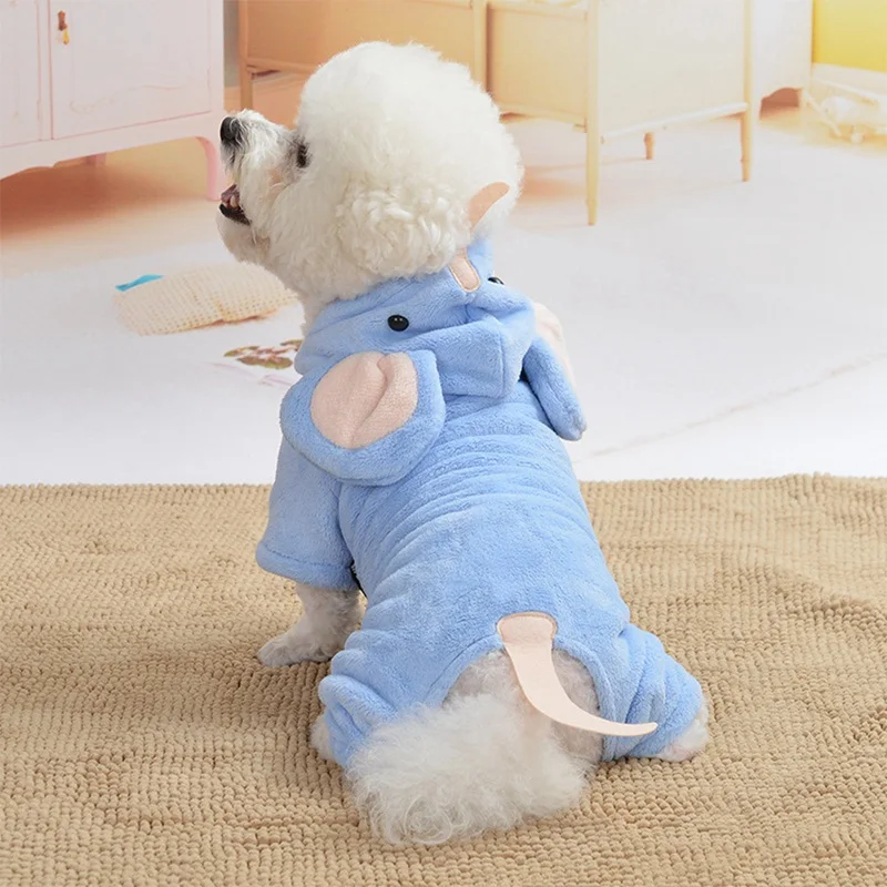 

Velvet Dog Cat Jumpsuit Funny Elephant Design Clothes Costume For Small Dog Pet Puppy Hoodie Coat Halloween Christmas Party Appe