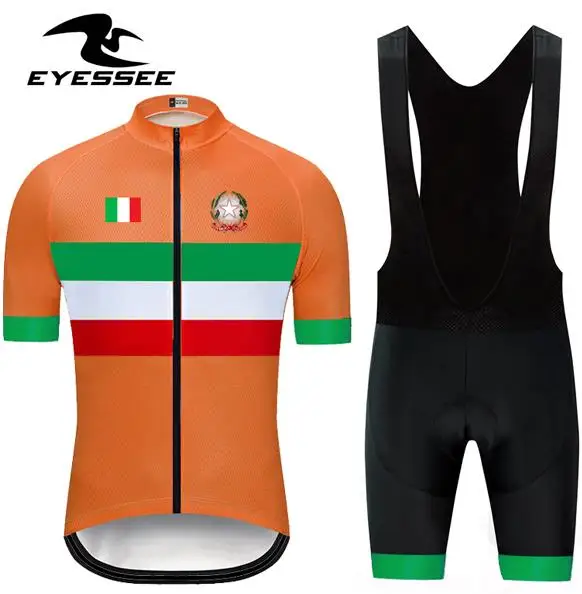 bib kits EYESSEE, итальянский комплект Джерси для велоспорта, короткий рукав, мужская летняя одежда для горного велосипеда, одежда для гонок, MTB велосипеда, одежда для велоспорта - Цвет: bib kits