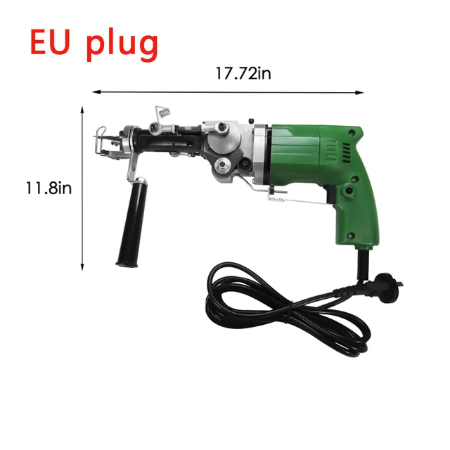 2 In 1 Cut & Loop Pile Tufting Gun Rug Electric Manual Carpet Weaving Machine DIY Handicrafts Industrial Grade 110-240V EU plug-Green