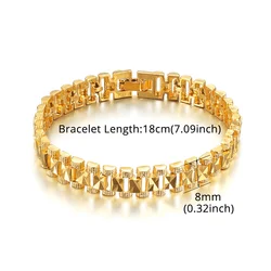 Chunky Gold Link Chain Bracelet - Unisex Stylish Hand Jewelry (Gold Color)