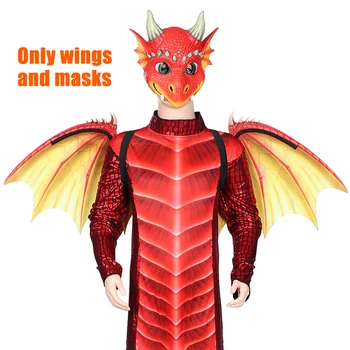 

Halloween Party Birthdays Reusable Festival Performance Dragon Wing Set Soft Waterproof Face Cover For Kids Cosplay Props Gift