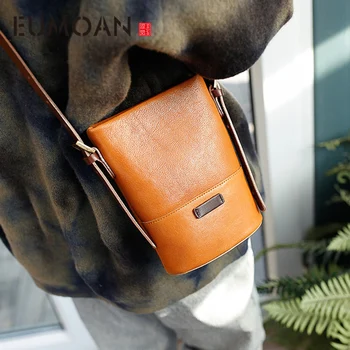 

New handmade leather large-capacity soft leather phone bag female diagonal mini vertical shoulder bag