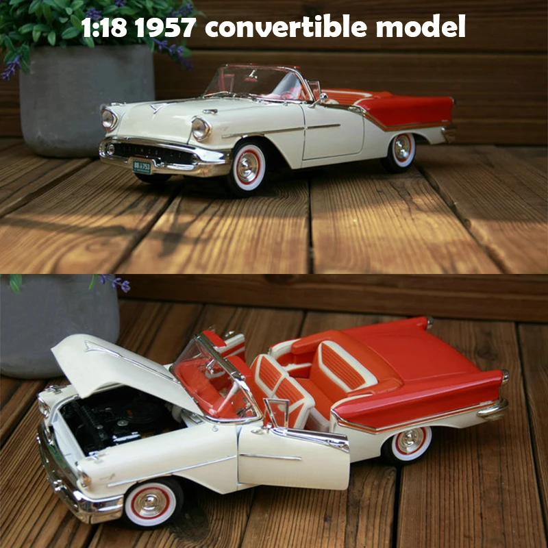 

fine 1:18 1957 convertible model Red and white Alloy collection model The door can be opened