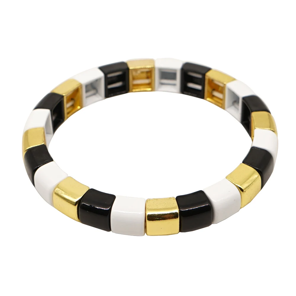 RO-B190114A Браслеты shinus, мужские, эмаль, плитка, бусины, браслет, Pulseras Mujer Moda,, золотые ювелирные изделия, для женщин, модные, любовные буквы, браслеты, подарки - Окраска металла: RO-B190114A