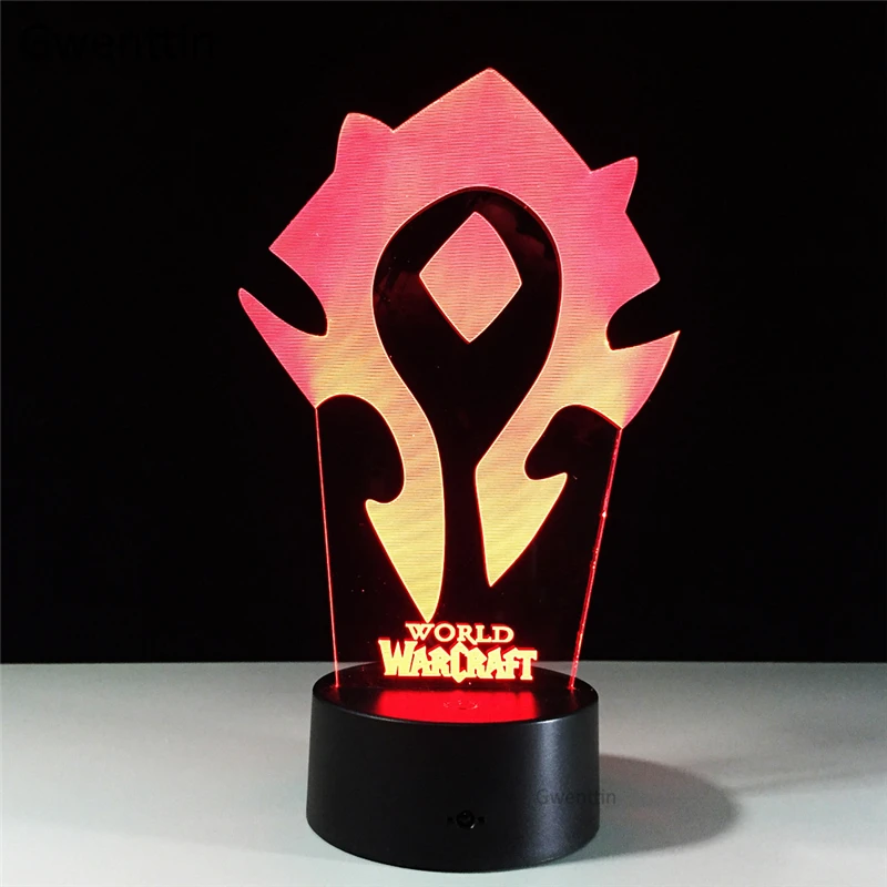 3D иллюзия WOW World of Warcraft племенные знаки светодиодный USB Ночной светильник 7 цветов