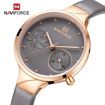 

Top Luxury NAVIFORCE Women's Watches Fashion Ladies Leather Strap Casual Dress Waterproof Quartz Wristwatch Clock Reloj Mujer