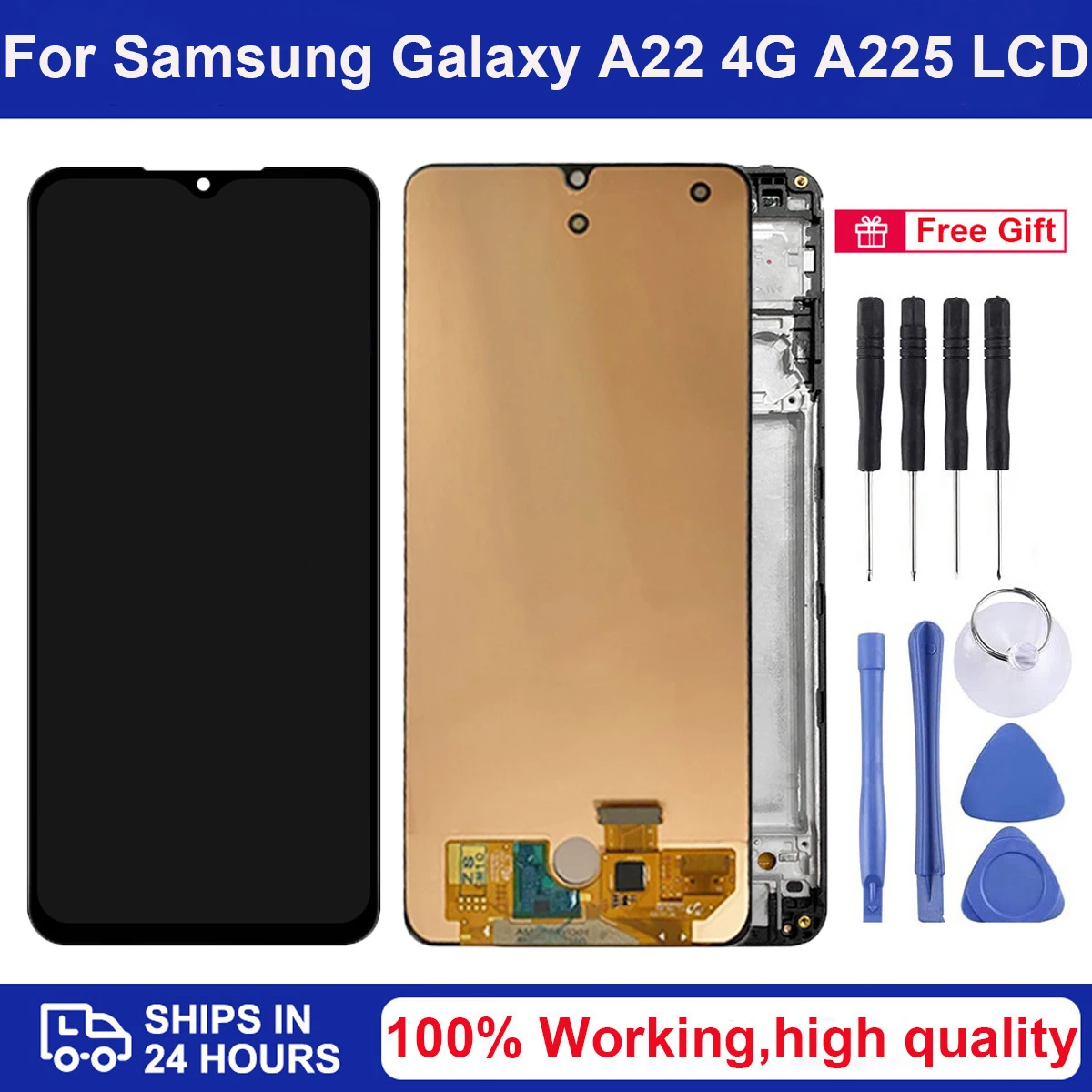 OLED-дисплей 6 4 дюйма с рамкой для Samsung Galaxy A22 4G LCD A225 SM-A225F A225M A225F/DS дисплей сенсорным