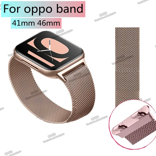 Ремешок Milan для Oppo Watch Band 41 мм 46 металлический браслет из нержавеющей стали